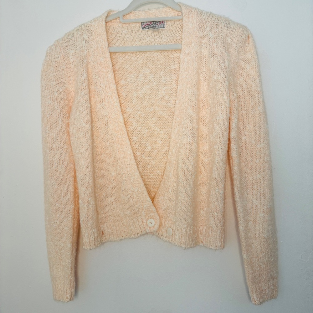 Vintage Women's Pink Cardigan Sweater- super unique